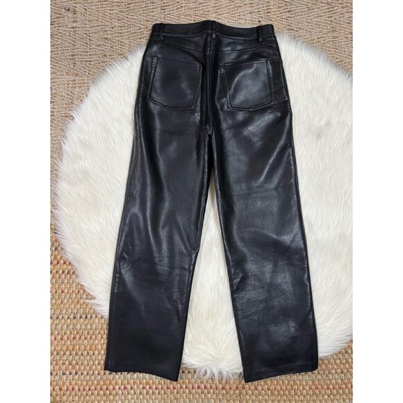 Aritzia Wilfred Melina Cropped Pant Black Vegan Faux Leather SMALL $148 - Picture 2 of 7